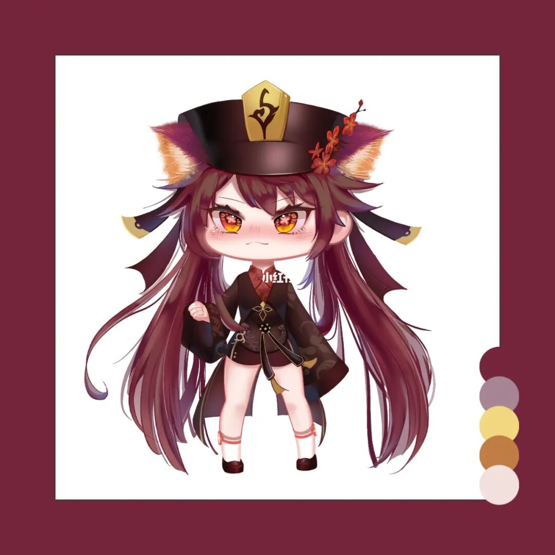 胡桃q版_q版胡桃简笔画_Q版胡桃的画法