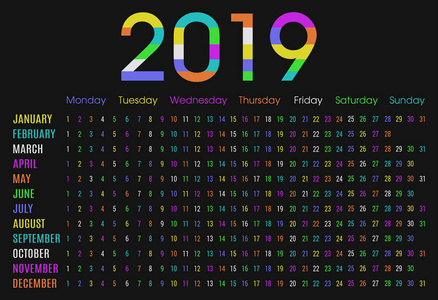 2019日历_日历2019年黄道吉日_日历2019年日历表图片高清